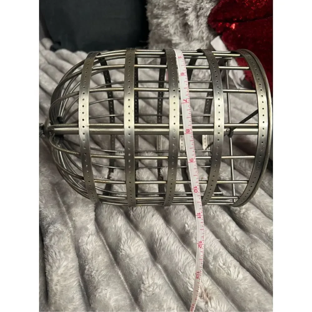silver metal Mcm shabby chic birdcage/bird Earring-jewelry organizer /holder